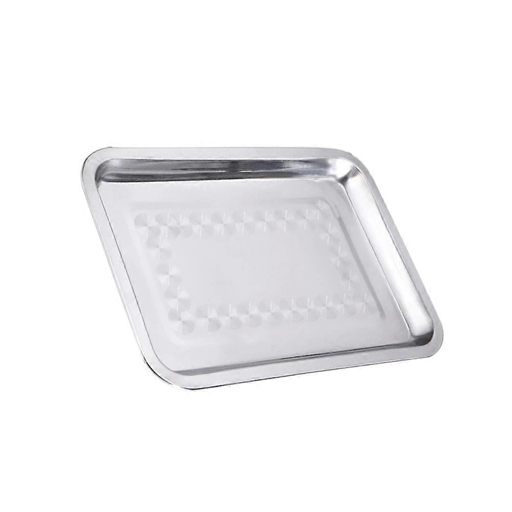 Square Stainless Tray Flat Bottom Broiling Non Toxic Certified 36*27CM 1Pcs