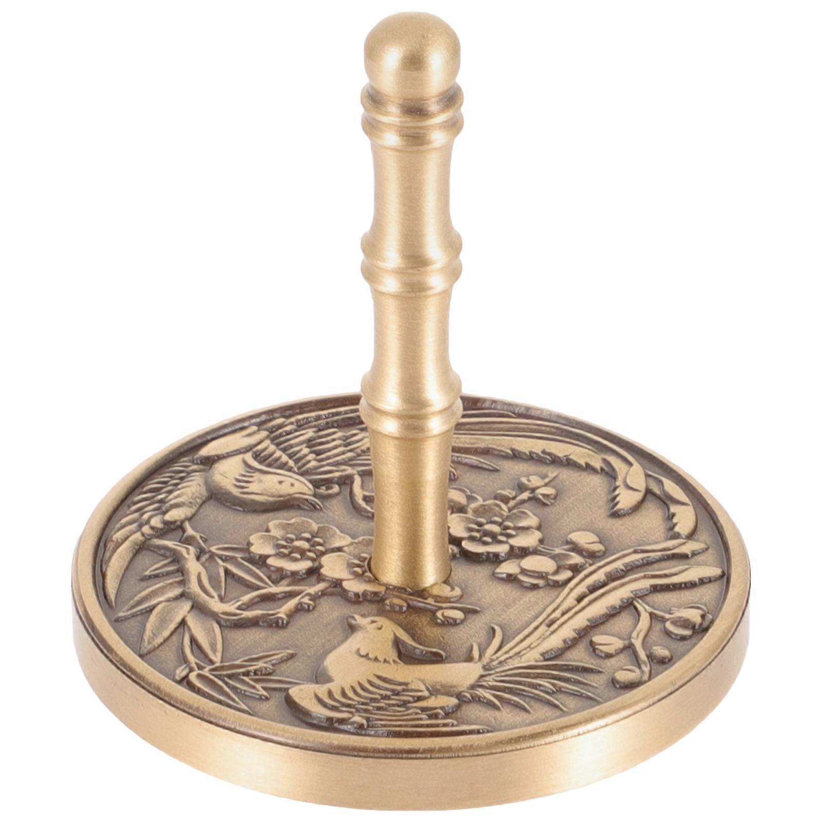 3Pcs Incense Pressing Tool Copper Incense Ash Press Ideal For Tea Room Usage Coffee Color Smoothing Function Included