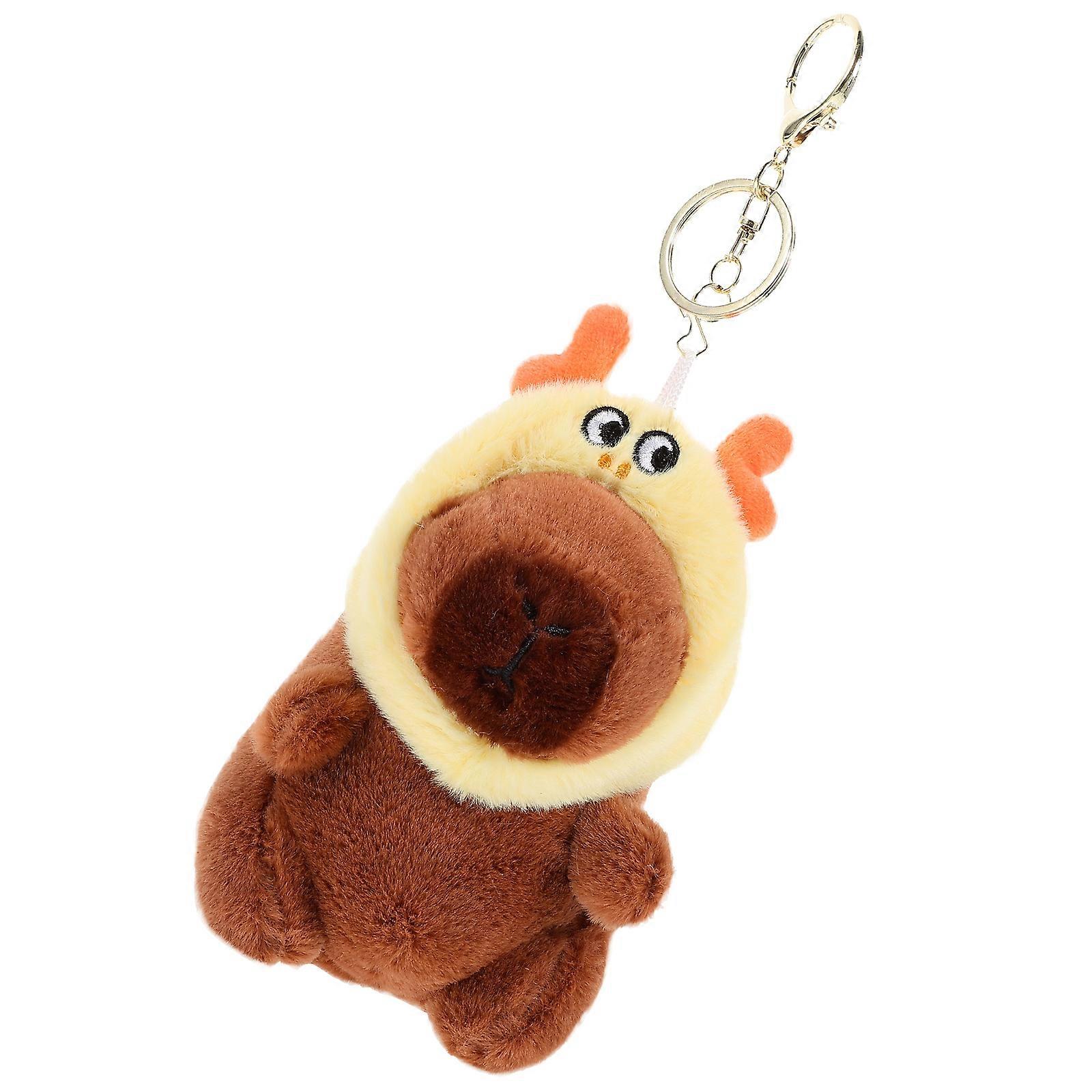 Capybara Keychain Plush Key Ring for Party Favor Decoration Multi