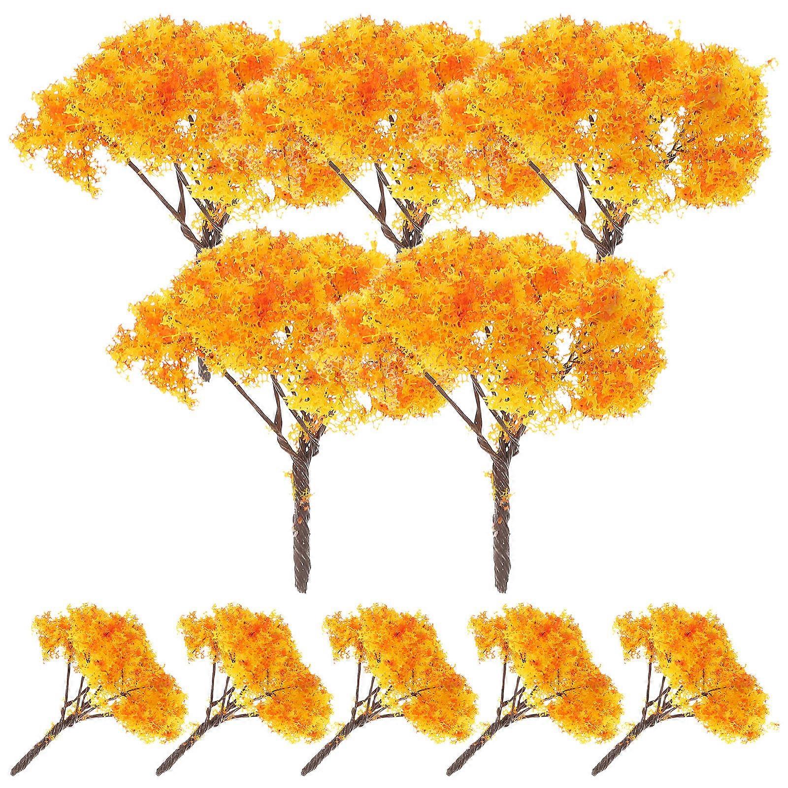 Fake Trees 20 Pcs Decorative Models For Scene Layout Size 2.8X2.8X4.7in Vibrant Orange Color