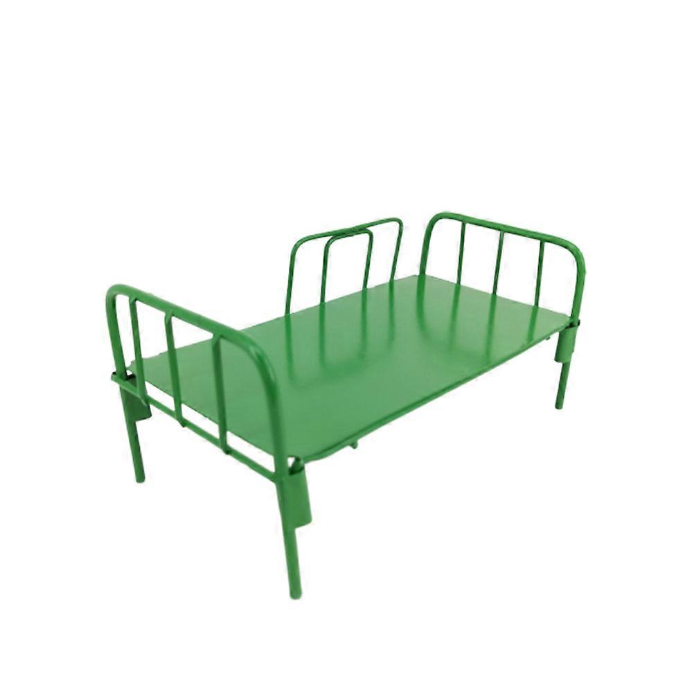 Mini Bed Simulated Soldier Dormitory Model for Desktop Decor 2Pcs