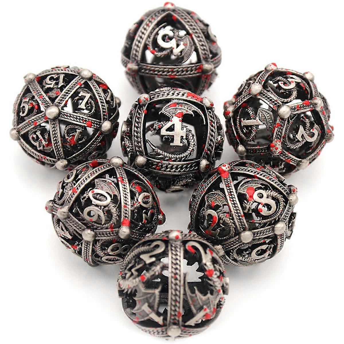 7 PCS Metal Dice Set for D&D Dungeons and Dragon Tabletop Game, C