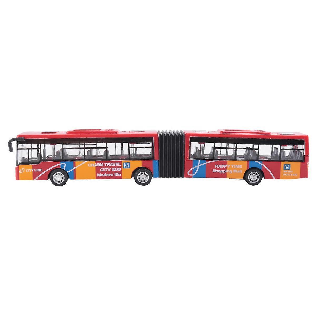 Children'S Diecast Model Bus Car Toys Pull Back Toys Red