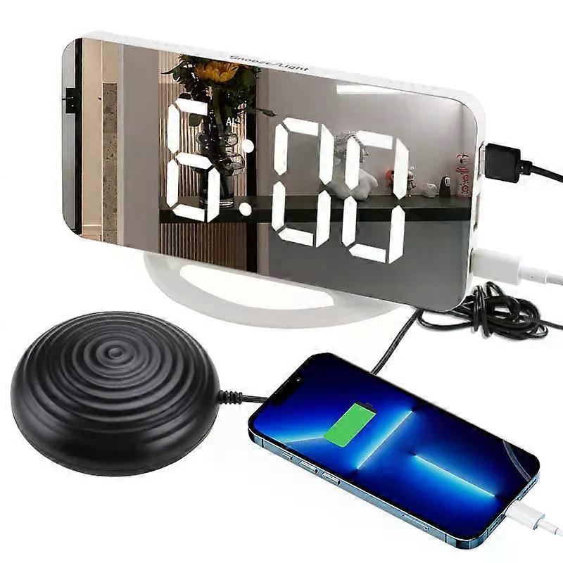 Multifunctional LED Vibration Alarm Clock USB Charging Plastic Electronic Single-sided Mirror Digital Clock
