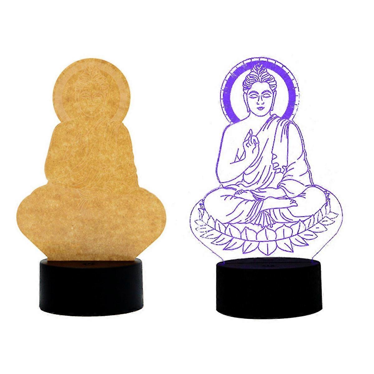 Colour Changing Acrylic 3D Illusion Buddha LED Night Light