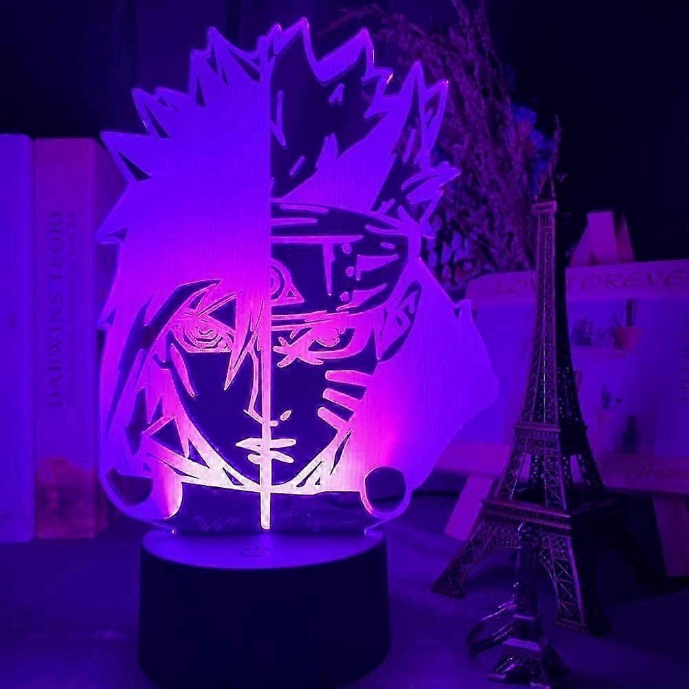 Wekity 3D Night Light Anime Naruto Uzumaki 3D Lamp LED Touch Sensor Color Changing Night Light for Sasuke Uchiha Children Led Table Lamp Bedside Table