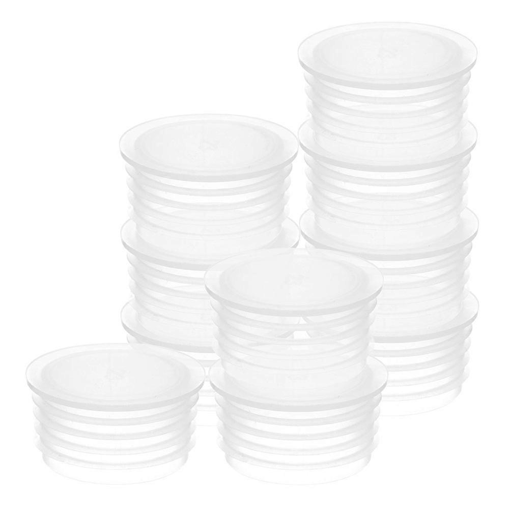 Transparent Plastic End Cap for Flower Pots Round Stopper 100Pcs