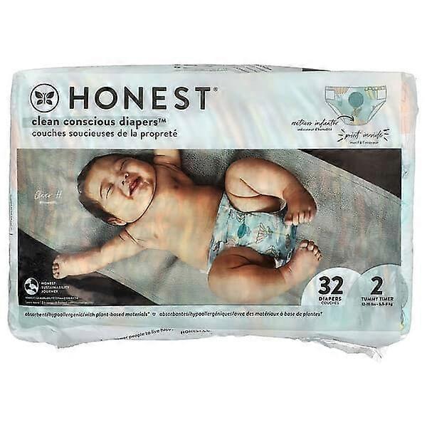 The Honest Company, Clean Conscious Diapers™, Size 2, 12-18 lbs, Above It All, 32 Diapers
