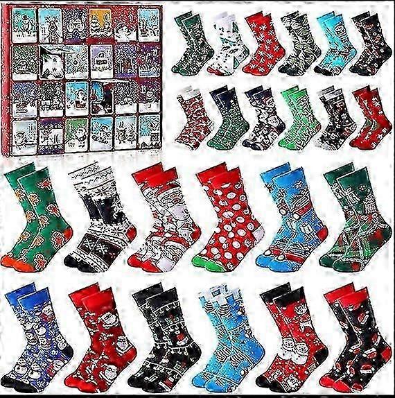 Advent Calendar 2024 Γυναίκες Advent Calendar Κάλτσες Γυναικεία 24 ζευγάρια δώρα για το Advent Calendar Γυναικείο χριστουγεννιάτικο ημερολόγιο 2024 για γυναίκες Χριστουγεννιάτικες κάλτσες Wo