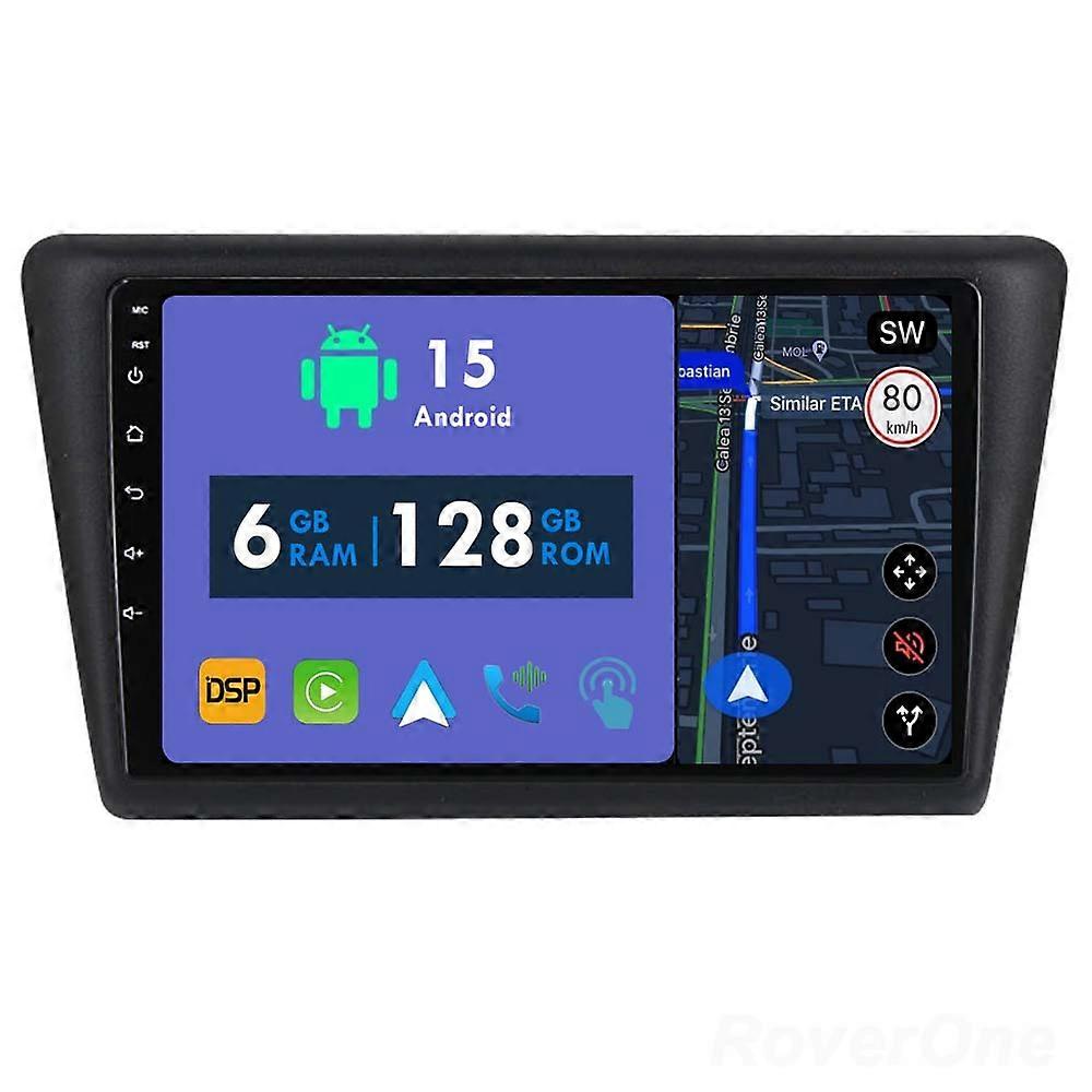 Car Radio 6G+128G CarPlay GPS Navigation Head Unit for Skoda Rapid 2013 - 2017 Android Auto Bluetooth Stereo Touch Screen