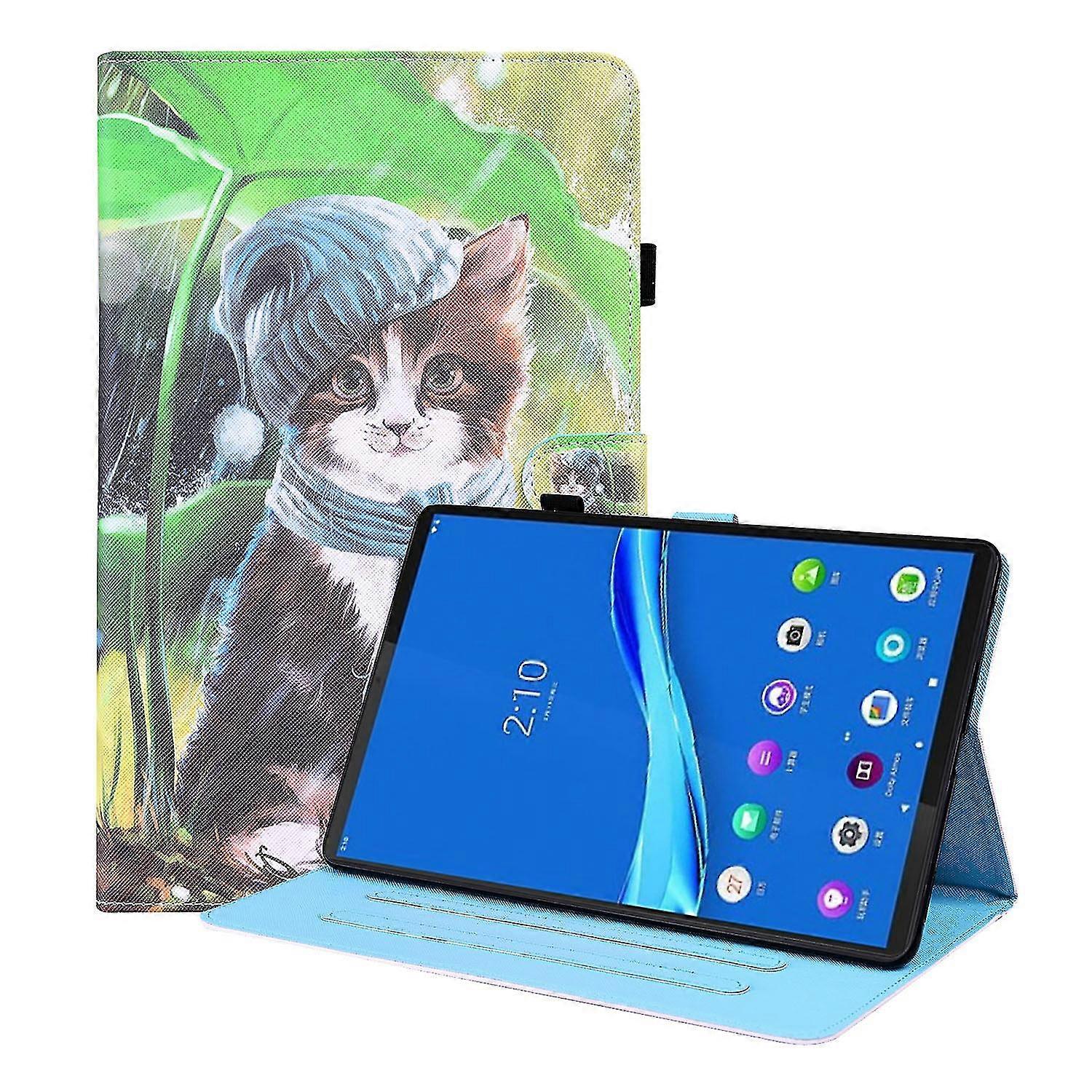 25-26 For Lenovo Tab M10 Plus X606F with Pencil Holder Auto Sleep/Wake Function PU Leather Smart Cover
