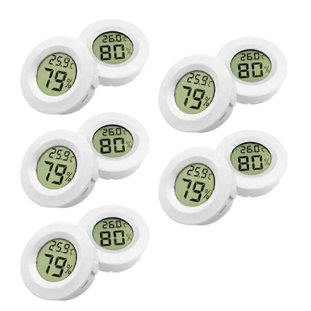 Mini LCD Digital Thermometer & Hygrometer -50℃ to +70℃ Temperature&Humidity Meter for Fridge Freezer Testing,White,10Pcs
