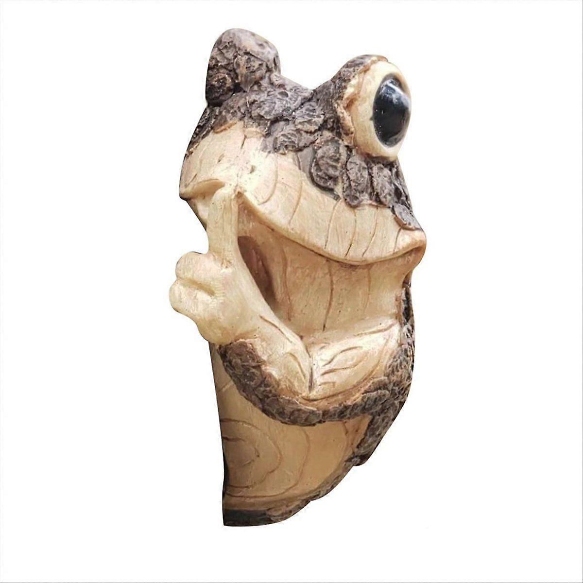Quiet Frog Tree Peeker Garden Tree Sculptures A