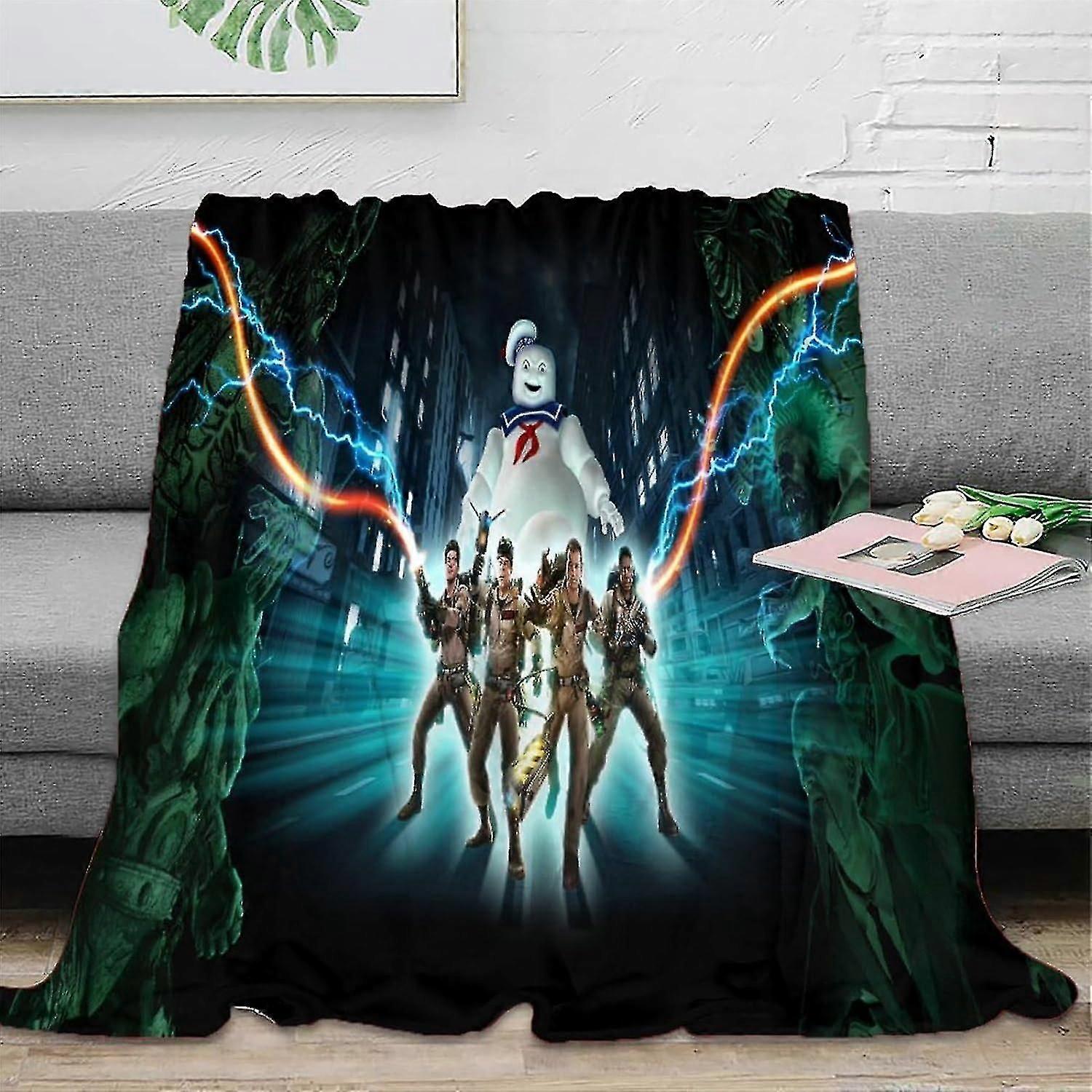 Tæppe TV Flannel Tæppe 3D Ghostbusters Tæppe Blødt Plys Sengetøj Sofa Plaid Tæppe Hyggelig Hjemmeindretning Tæpper Kontor Tæppe Lurtæppe K-4