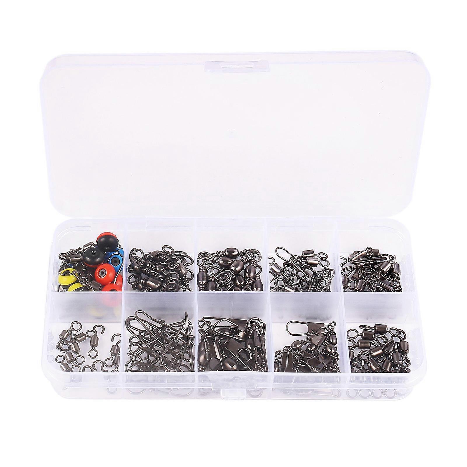 115Pcs Fishing Snap Swivels Bearing Swivels Slides Triple Swivels Fishing Line Connector Fishing Swivels Multicolor