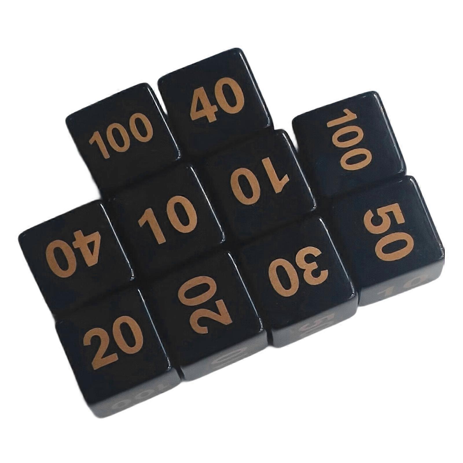 10Pcs Mult Sided Table Game Dices Role Playing Game Dices Acrylic Round Corner Six Sided Dices Teaching Tool Easy to Use Multicolor