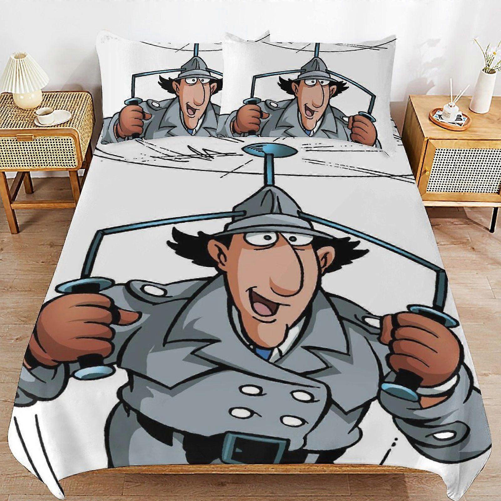 e346 Inspector Gadget Comfortable Sleep Feel Long Thread Finish Zipper Setup Practical Bed Duvet Cover Sets Detail a346
