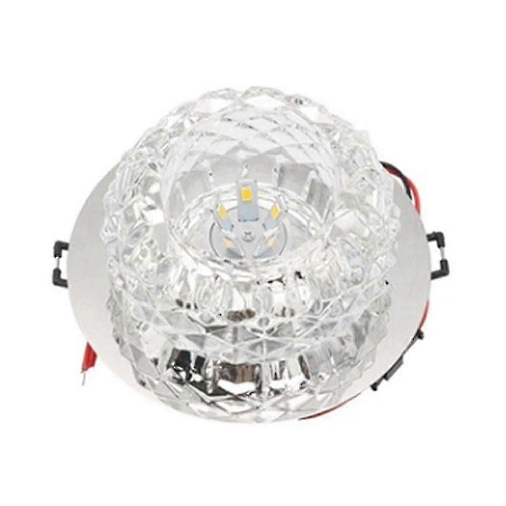 Recessed Downlight For Hallway, Crystal LED Ceiling Light With Built-In Smart IC Driver, Stainless Steel Base, Rust And Deformation Resistant For