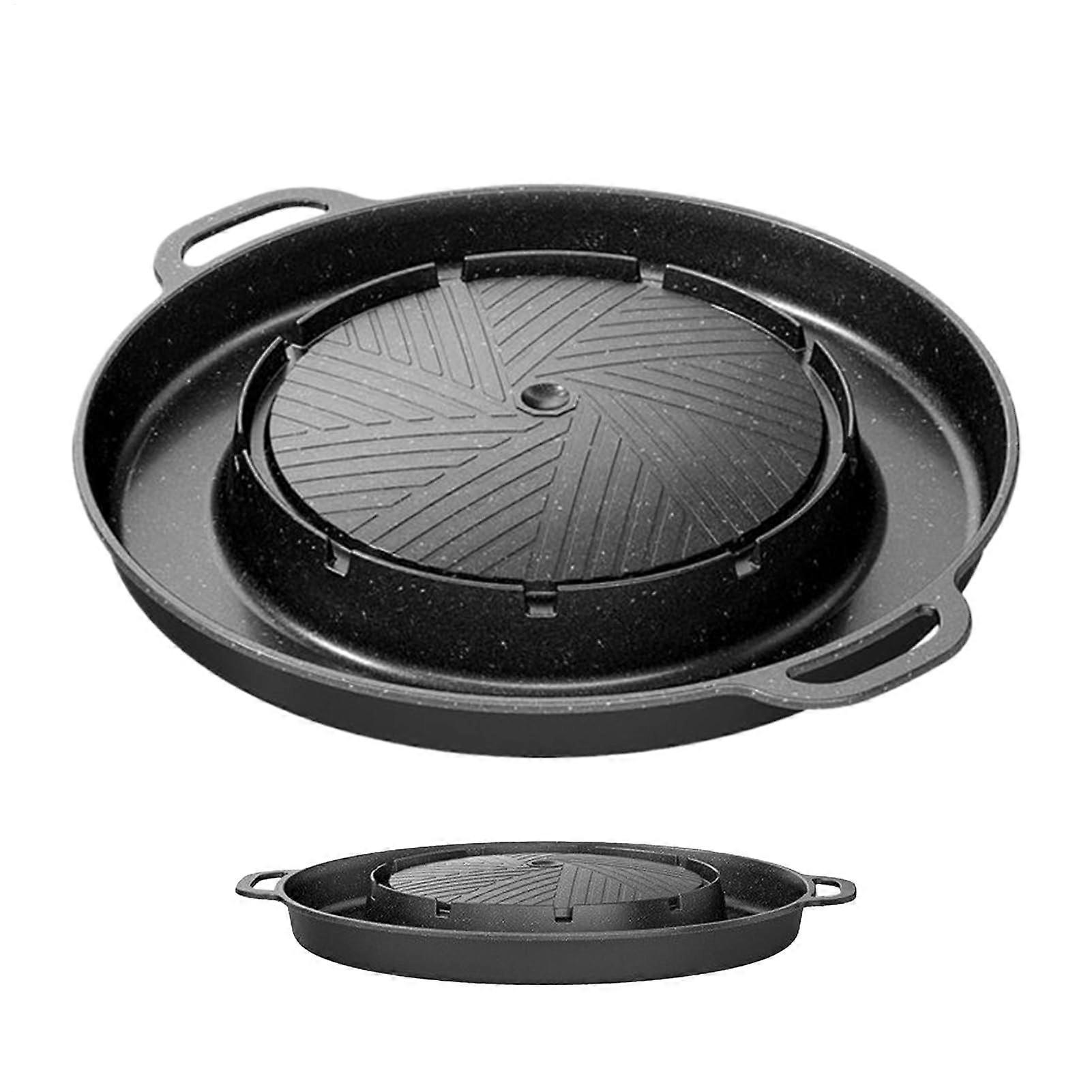 Grill Pan 2 in 1 Nonstick Coating Griddle Skillet Portable Cookware For Kitchen Table Oven Safe Camping Barbecue