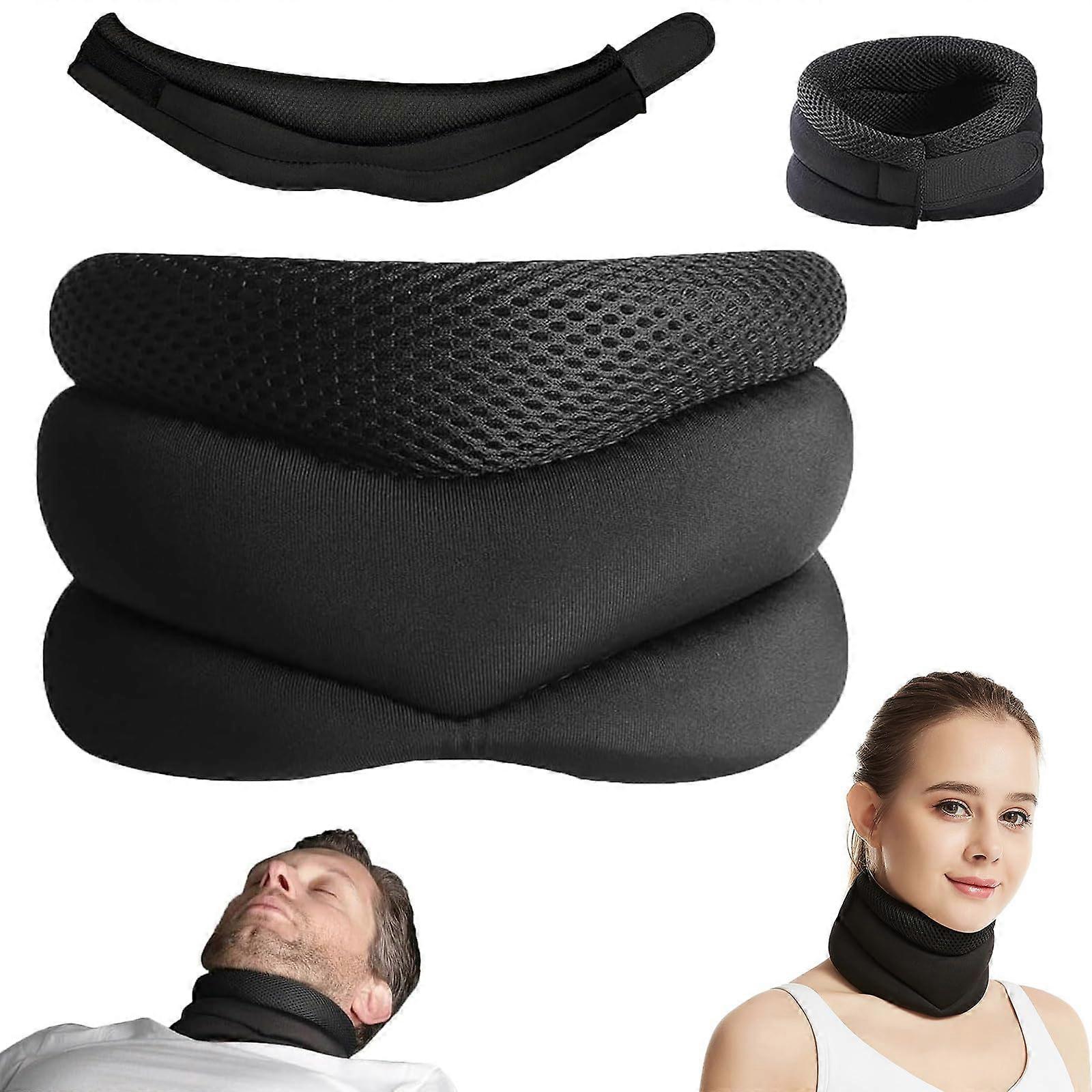Neck Support for Snoring Soft Foam Cervical Collar Unisex Large (L) Adjustable Travel Neck Pillow for Sleeping