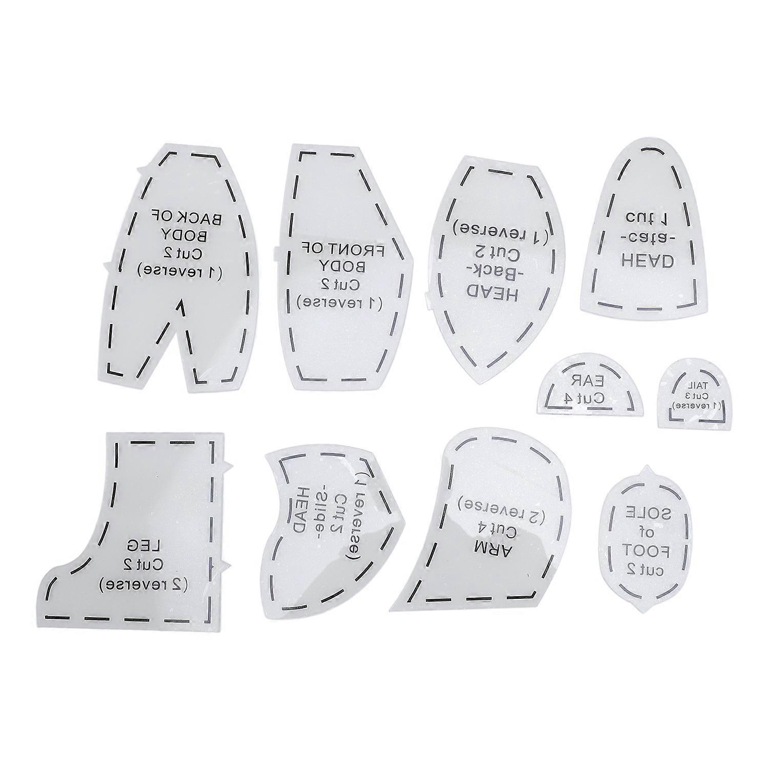 Memory Bear Template Ruler Set Acrylic Memory Bear Sewing Pattern Template Ruler Set for Toys Crafts