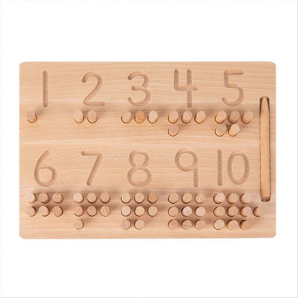 1-10 Number Description Pen Control Training Board Wooden