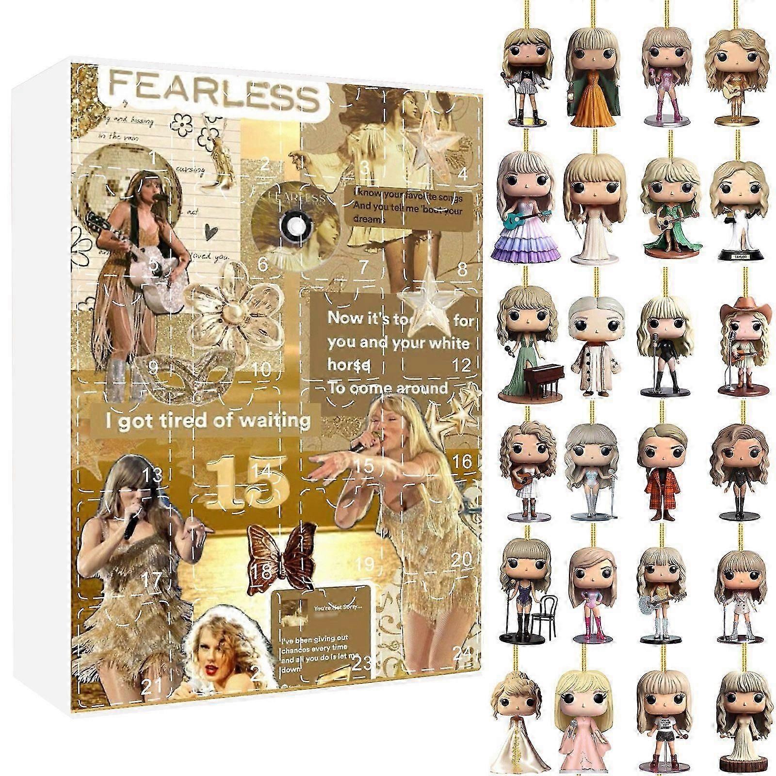 Taylor Swift Christmas Advent Countdown Calendar Blind Box Acrylic Christmas Tree Ornament Pendant