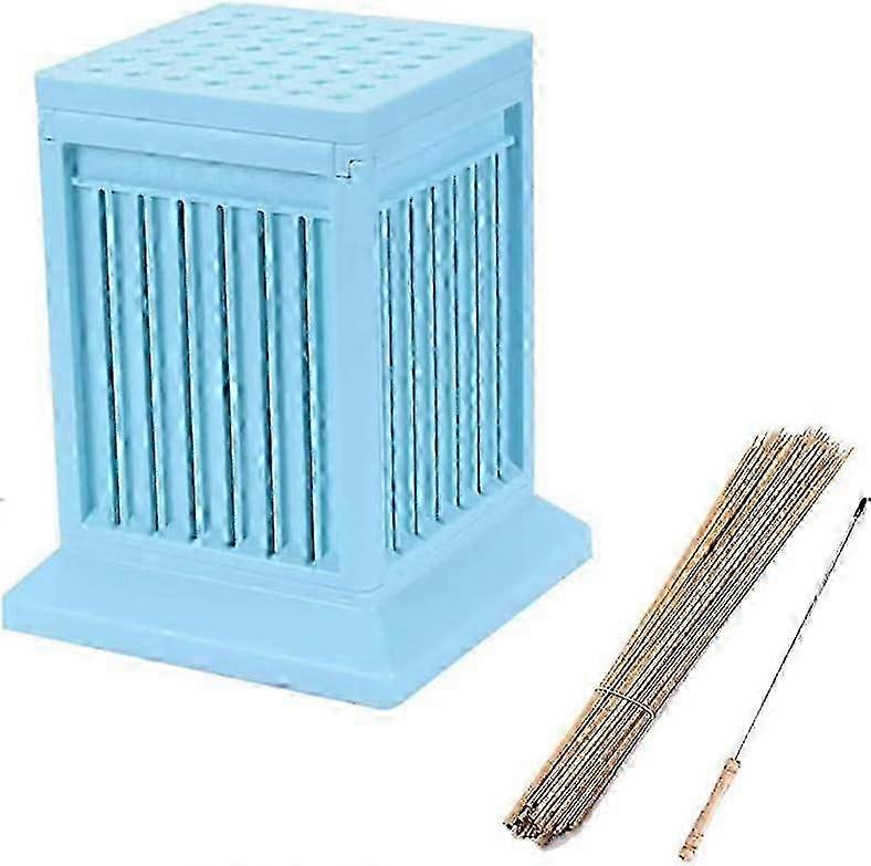 BBQ Kebab Tool 49 Hole Kebab Making Box BBQ Beef Slicer Kebab Making Tool Kit (Blue)