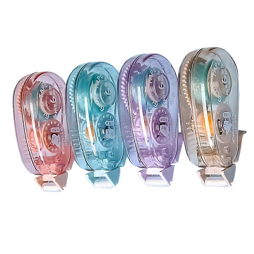 Double Sided Adhesive Roller For DIY Design Correction 4Pcs Compact Miniature Assorted Color Notebook Enhancements