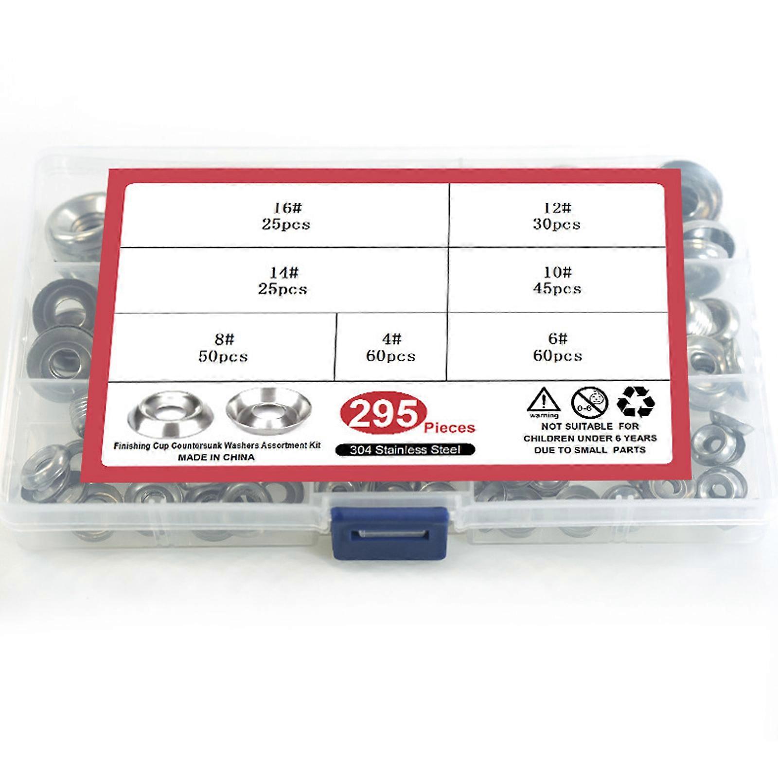 160/295Pcs Stainless Steel Decorative Washers Rustproof Fastener Conical Washer For Enhanced Structural Stability Multicolor