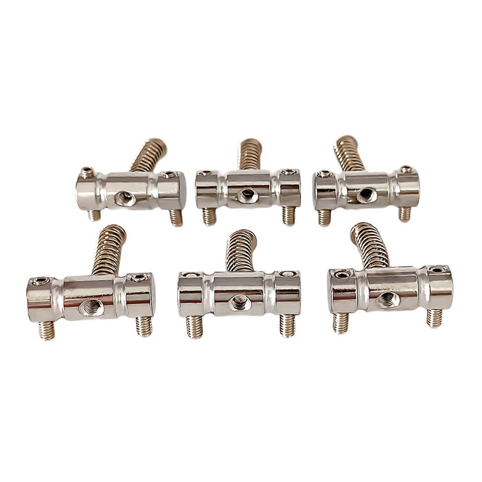 Set of 6Pcs Electric Guitar Bridge Saddles String Saddles Plate Block Musical Instrument Accessory Replacement Part Set Multicolor