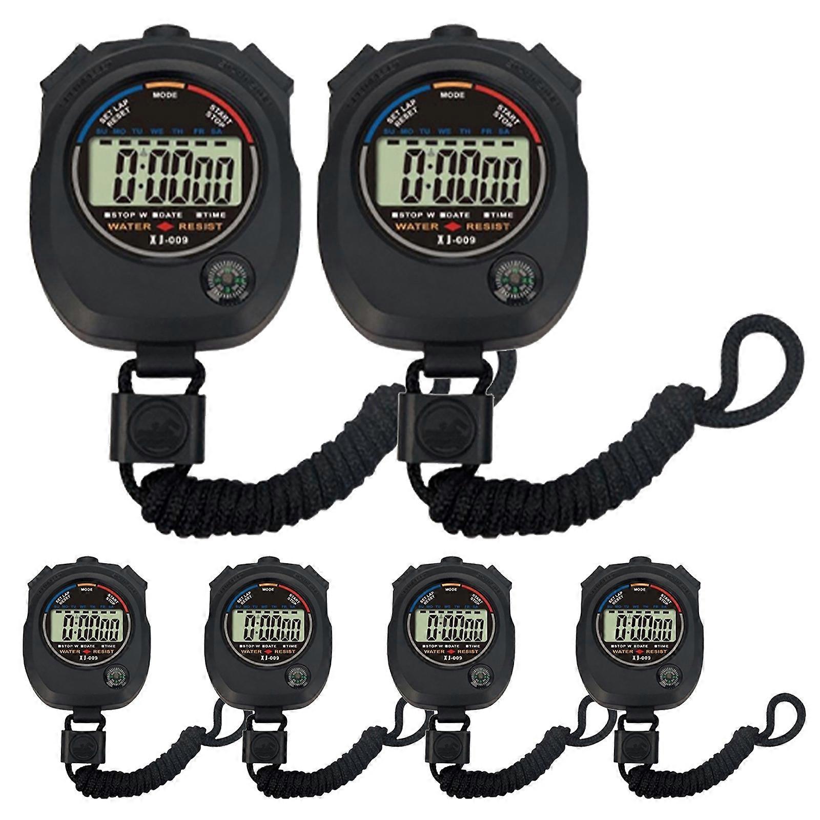 Timer For Match Gym Timer Stopwatch Rectangular Shape Black Color 6Set
