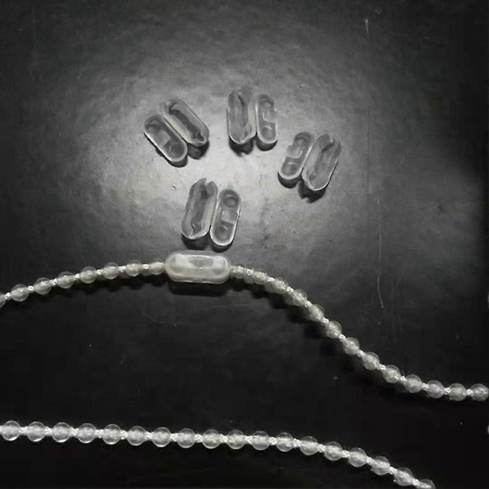 Plastic Bead Chain Connectors for Vertical Blinds, Curtain Rollers and Table Lamps, Transparent Set of 10