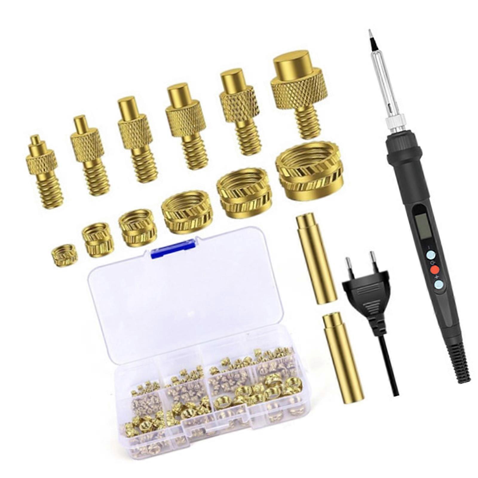 Threaded Inserts Soldering Tips Set 80W LED Temperature Adjustable Soldering Iron with Thread Inserts Soldering Tips Multicolor