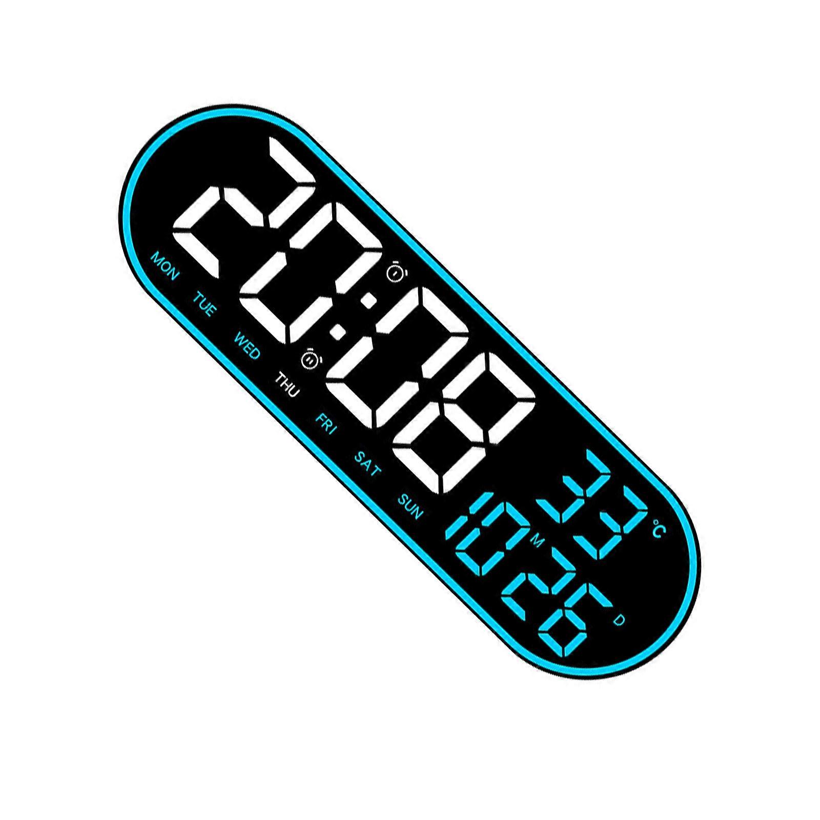 Modern Digital Alarm Clock Quiet LED Digital Alarm Clock with Remotes Control Date Week Temperature Display Daily Use Multicolor