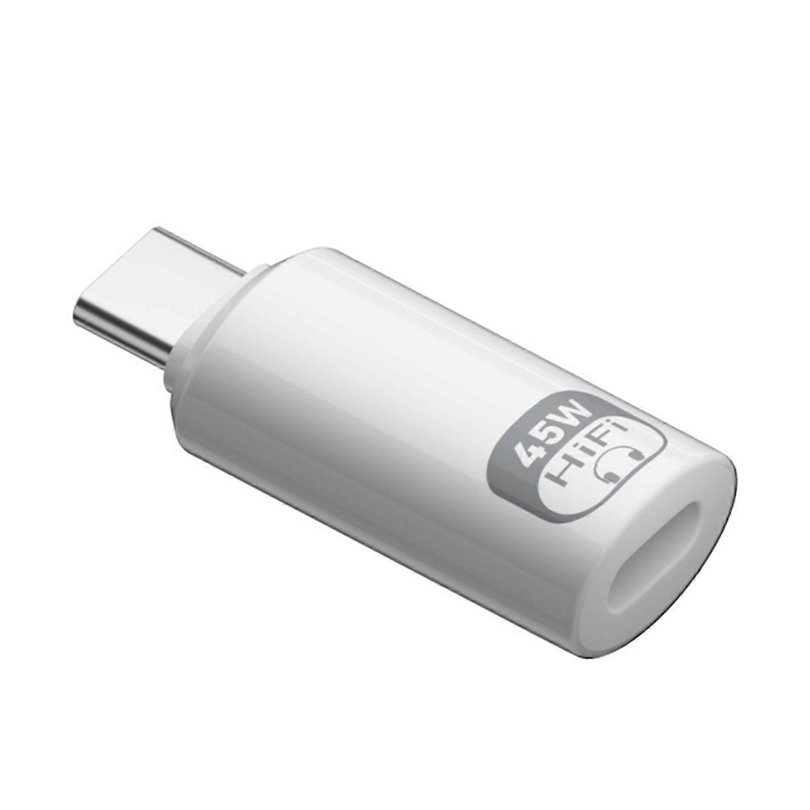 USB C Charging Adapter High Speed Data Transfer Converter Suitable for Phone Stable Connection with Superior HiFi Sound  White