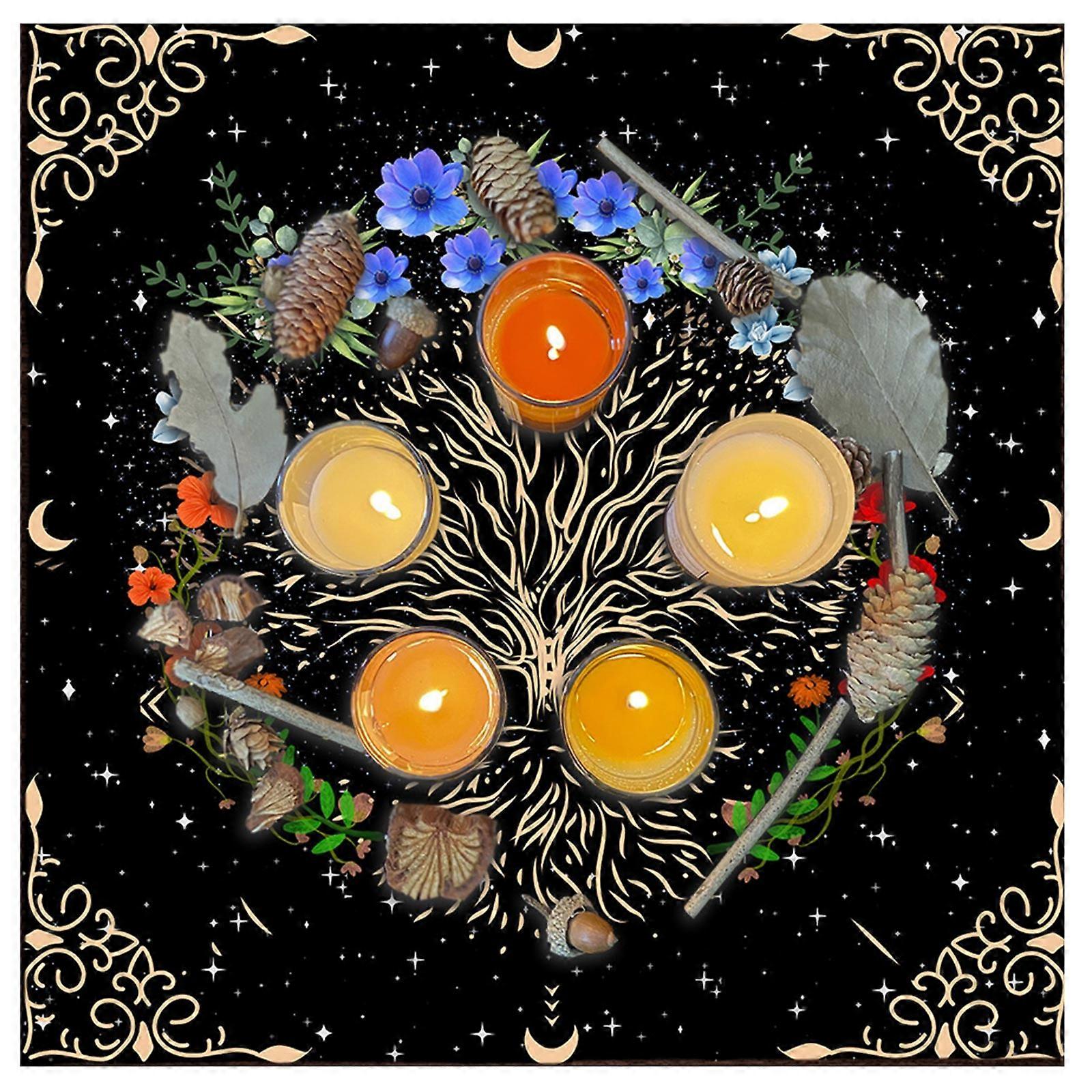 Tarots Tablecloth Rune Divinations Table Cover Astrology Oracles Board Game Mat Square Shape Pendulum Altar Table Cloth  75x75cm