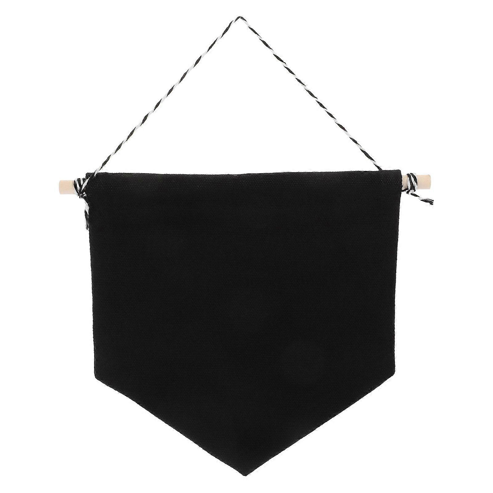 Pin Display Pennant Banner Enamel Lapel Pin Badge Flag Plain Blank Canvas Wall Banner(Black/S)