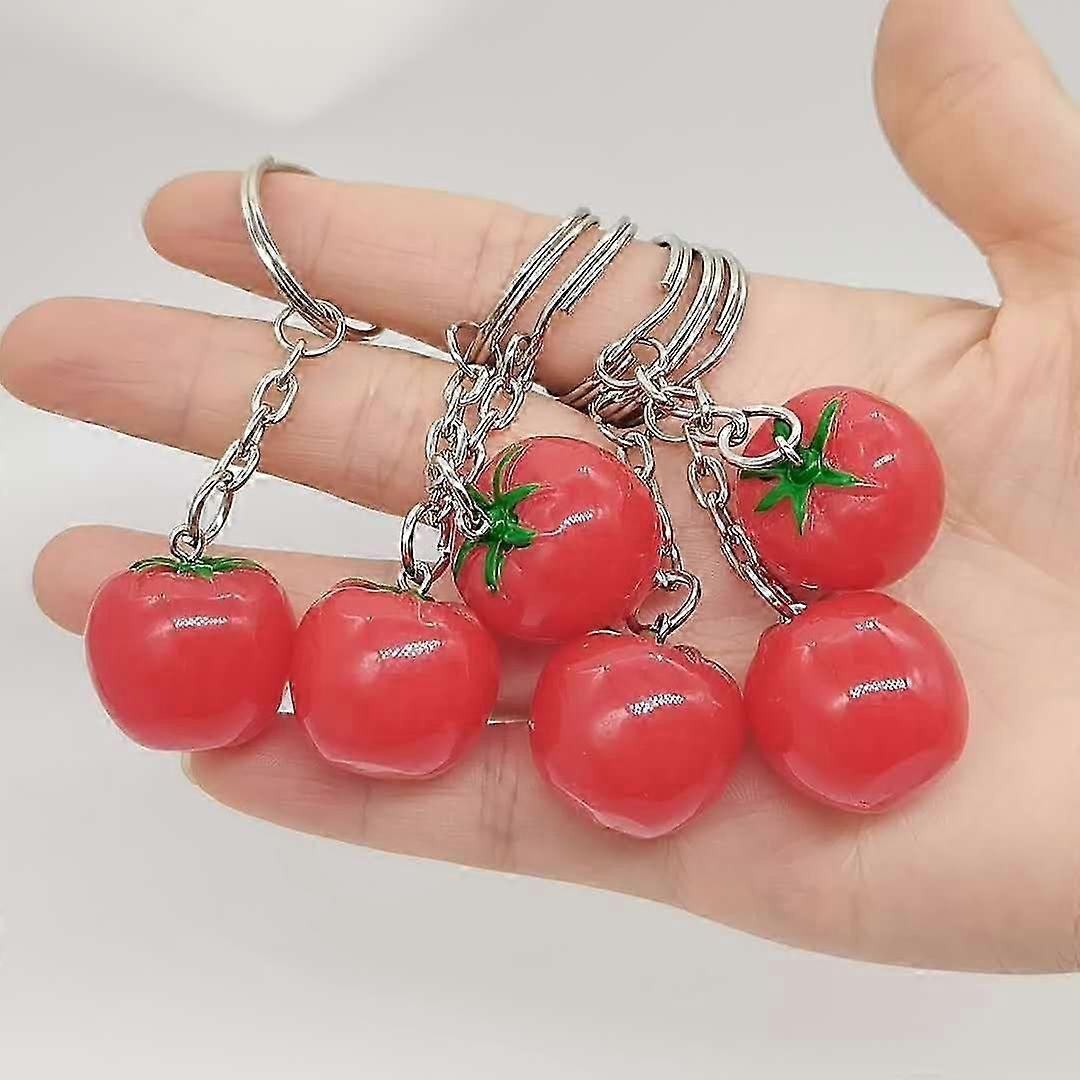 resin tomato keychain 16pcs for backpack decoration key management