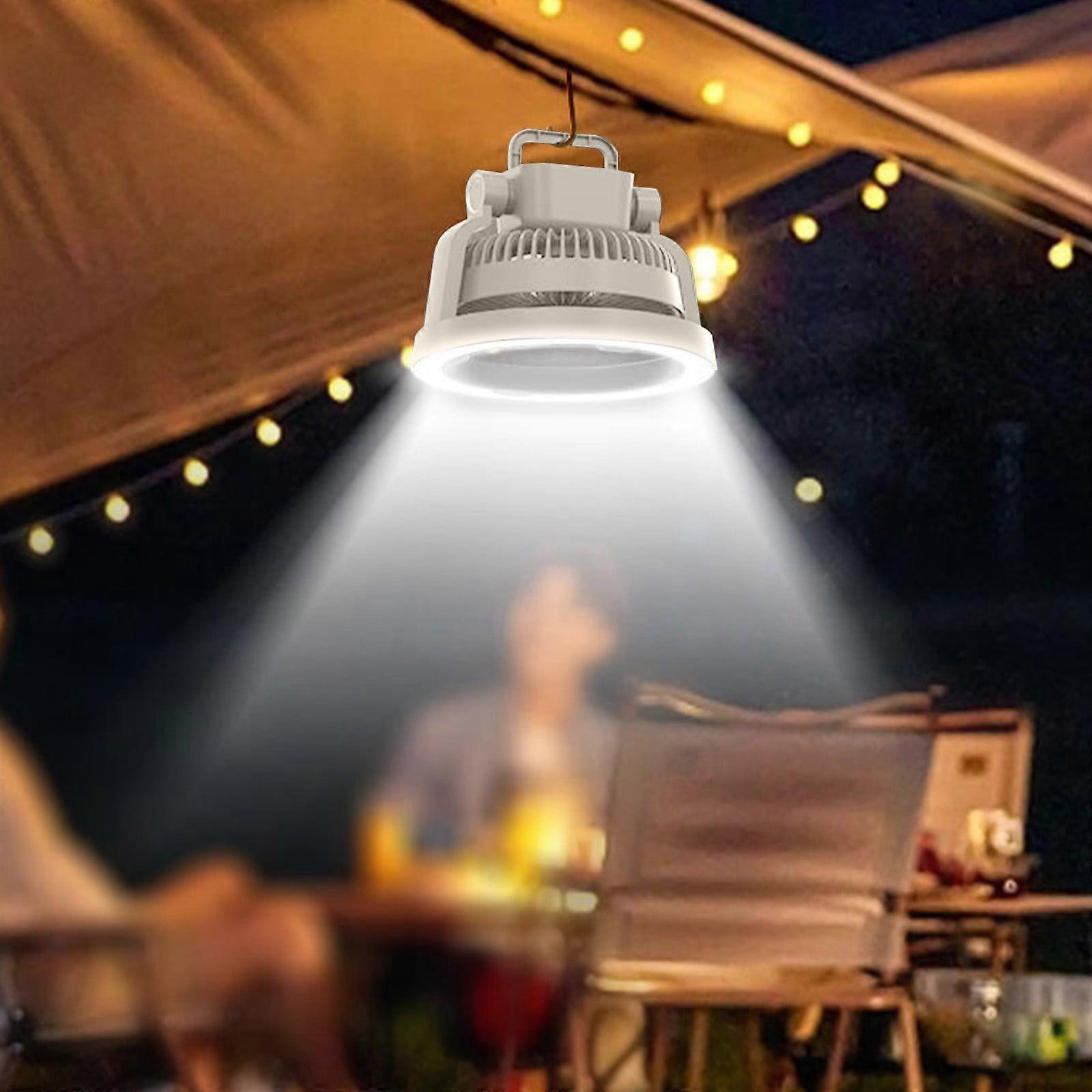 FloHua Camping Fan with LED Lantern, 10000mAh Rechargeable Portable Tent Fan, Remote Control, Power Bank, 360° Rotation, USB Battery Operated Fan - 4