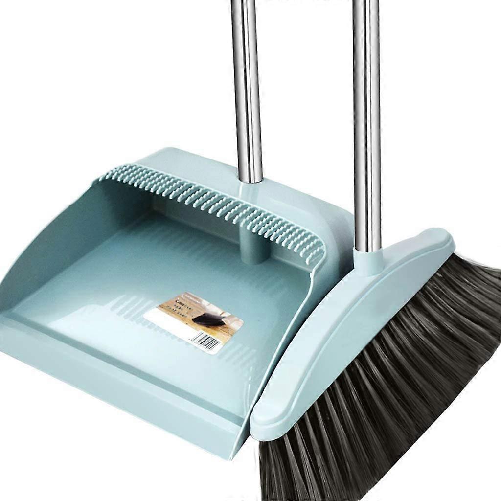 Broom and Dustpan Set with 90cm Long Handle and 4Row Wire Design for Home Office Upright Sweeping