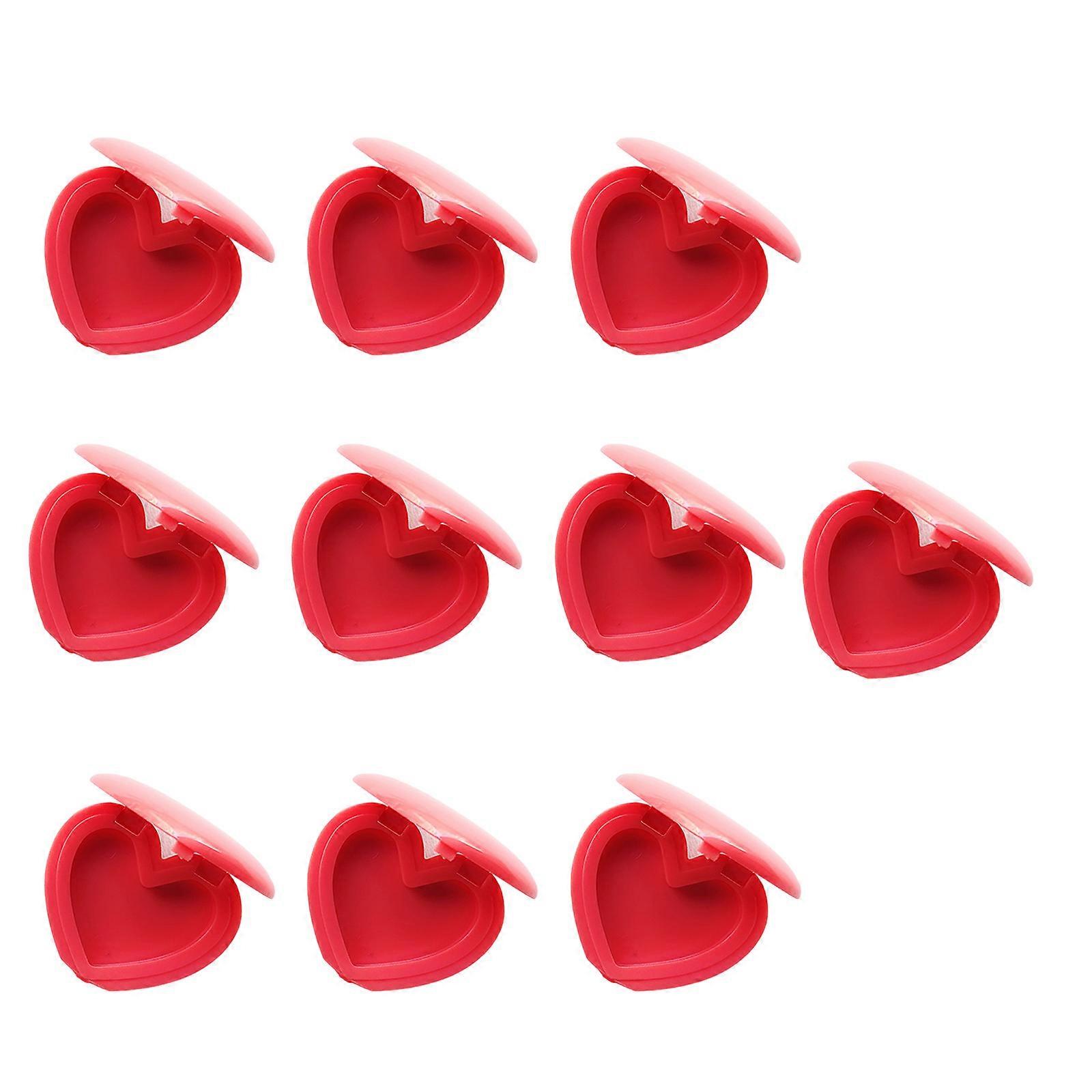 10 Pieces Heart Shaped Lip Balm Container With Mirror Leakproof Lightweight Cosmetic Organizer For Travel and Home Use  grapefruit