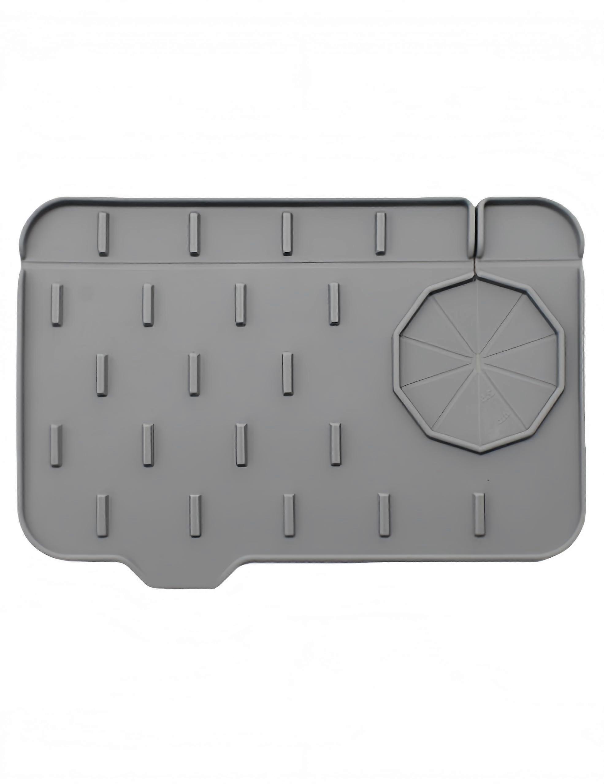 Silicone Faucet Splash Guard Mat with Soap Dish, Drip Catcher and Handle Pad for Kitchen or Bathroom Sink