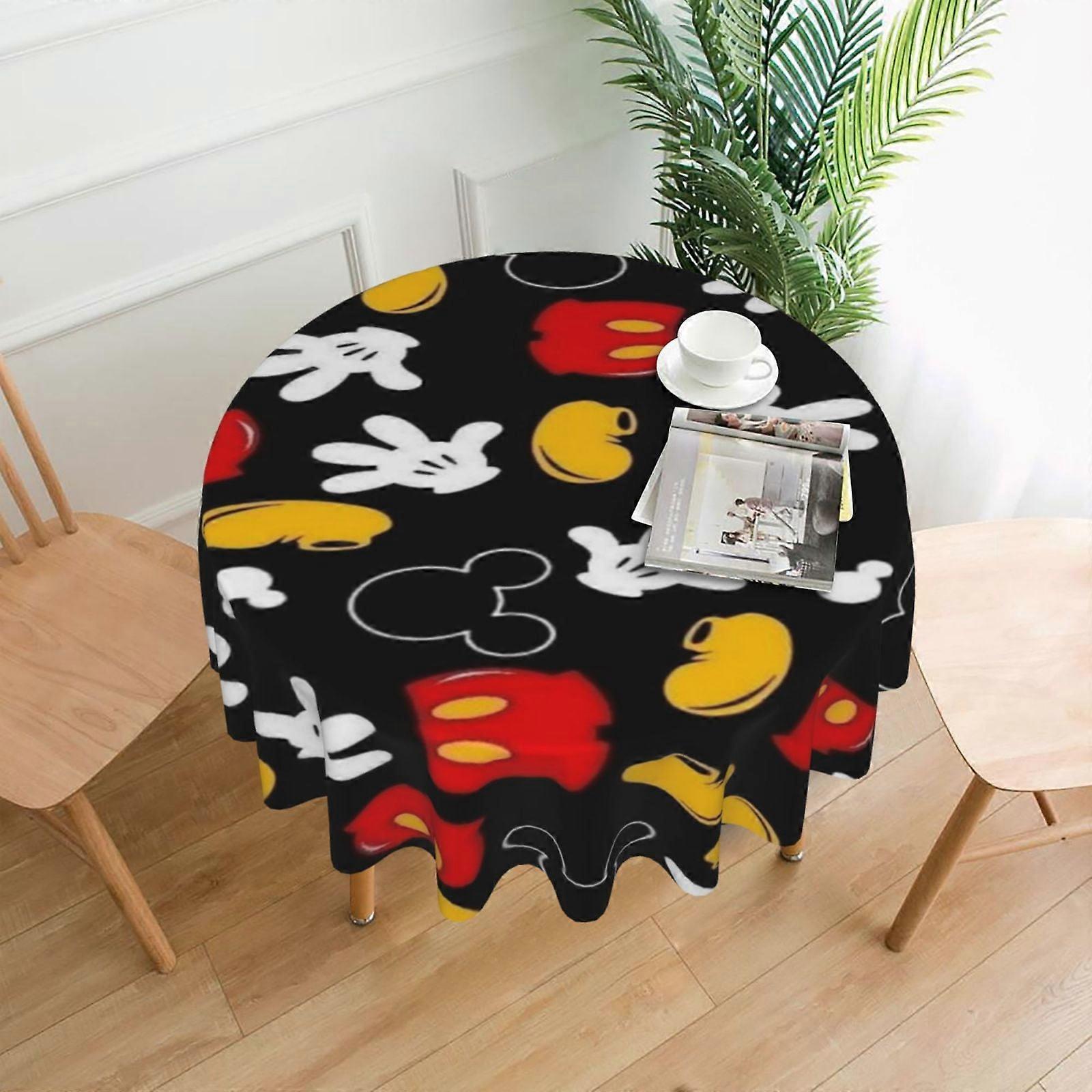 Mickey Mouse Rectangular Tablecloth, Water Resistance Antiwrinkle Spillproof Soft Fabric for Dining Room Parties Holiday Decor 60in