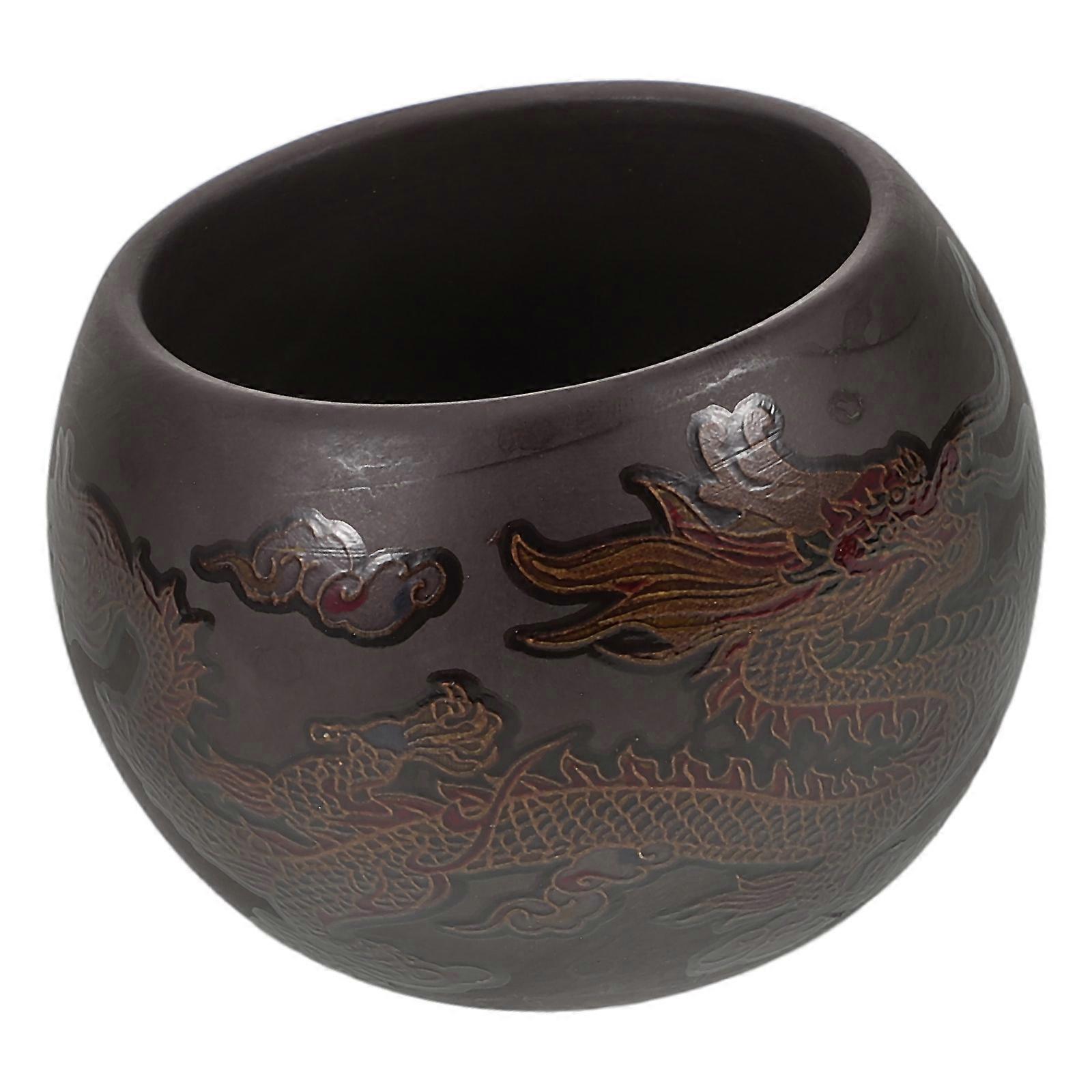 Delicate Tea Cup Chinese Style Ceramic Compact Beverage Container Assorted Color 7.00X7.00X6.00CM 1Pcs