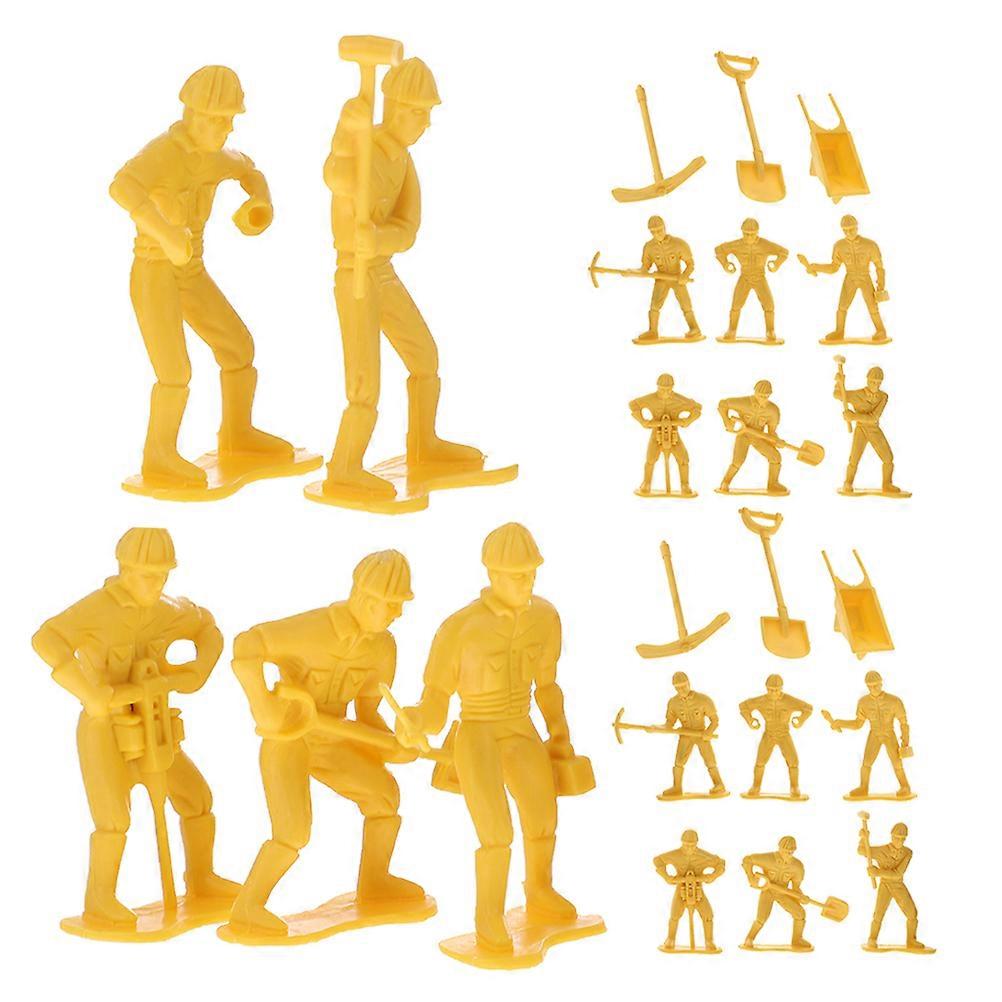Mini Figures Miniature Construction Worker Teamwork Development For Kids School Use 63Pcs