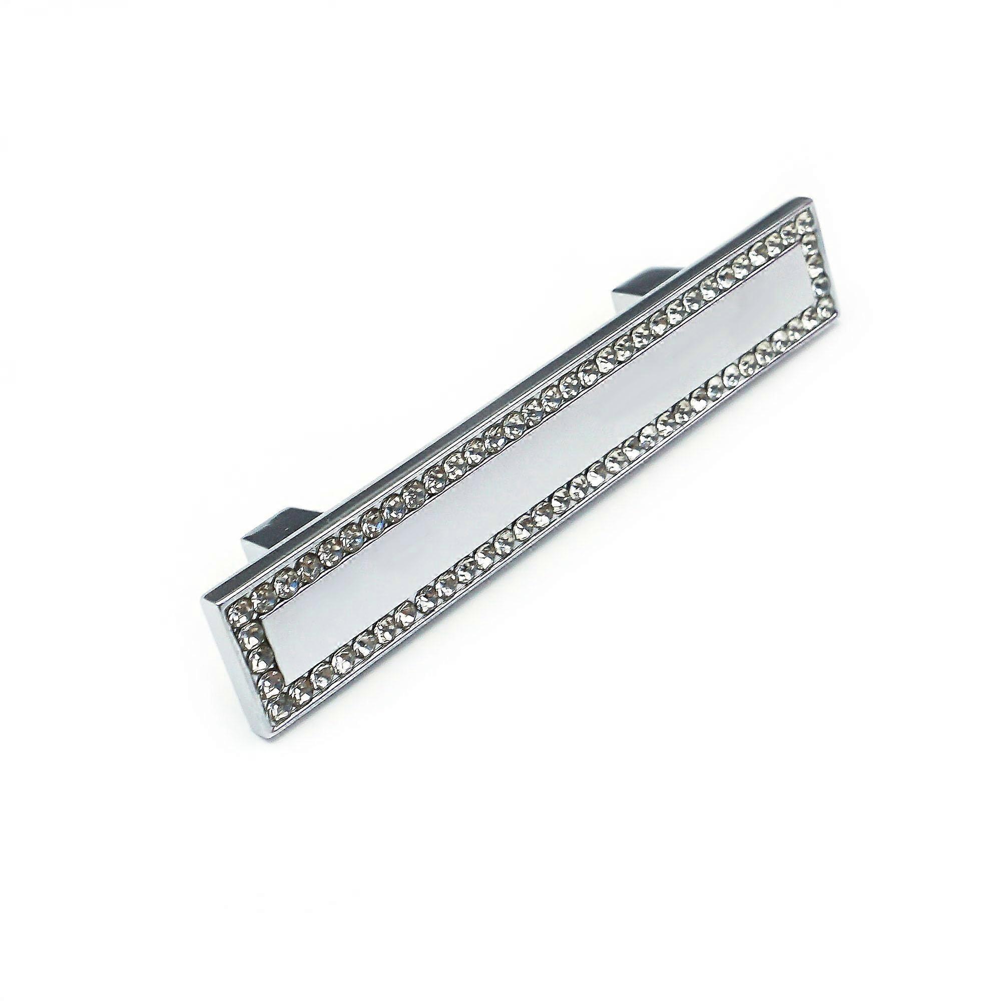 Crystal Drawer Pulls with Elegant Rhinestone Sparkle, Glass Cabinet Handles, Chrome Finish, 64 96 128mm