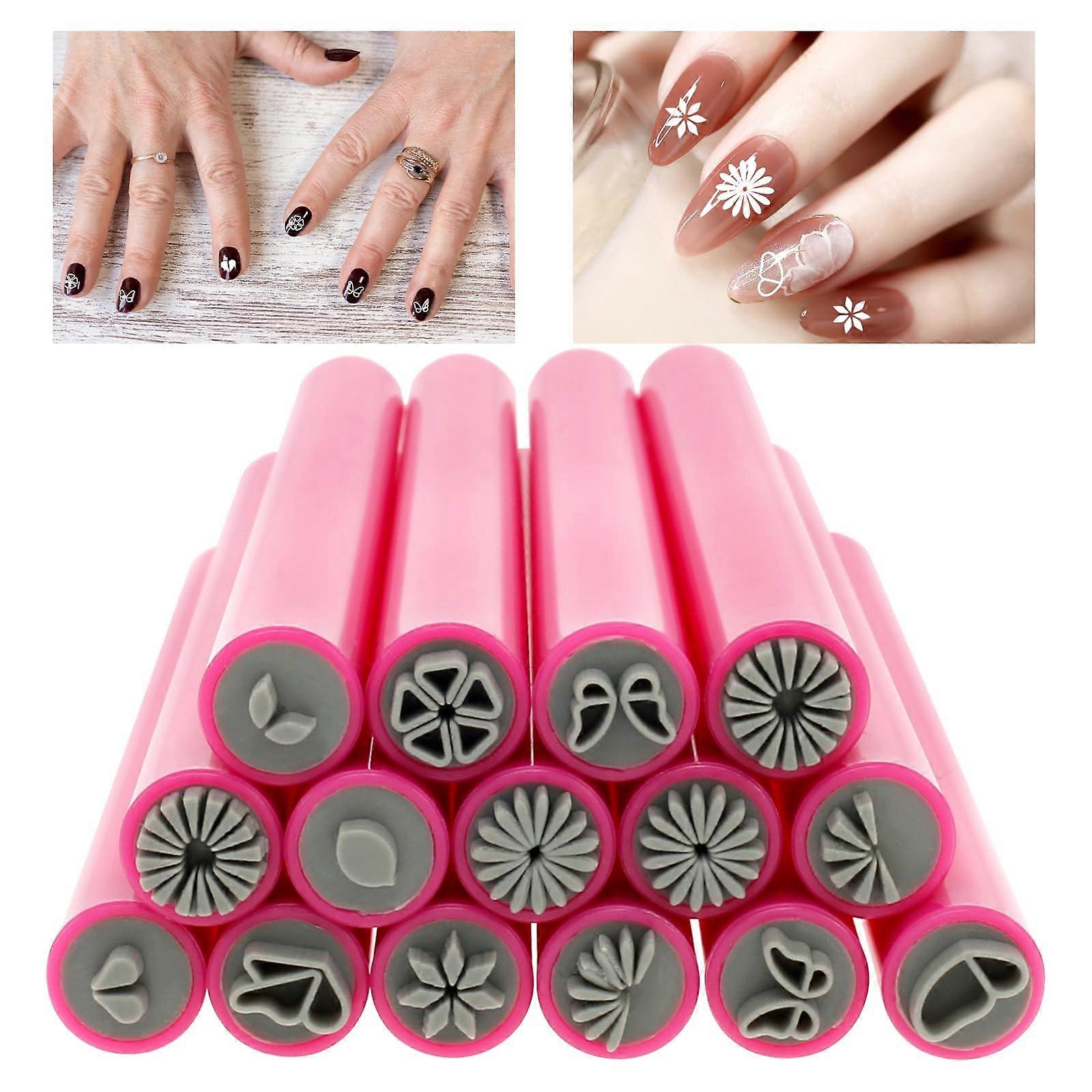 15PCS Nail Art Stamp Pen Set with Variety Pattern Templates, Precision Stamper Kit for DIY Manicure