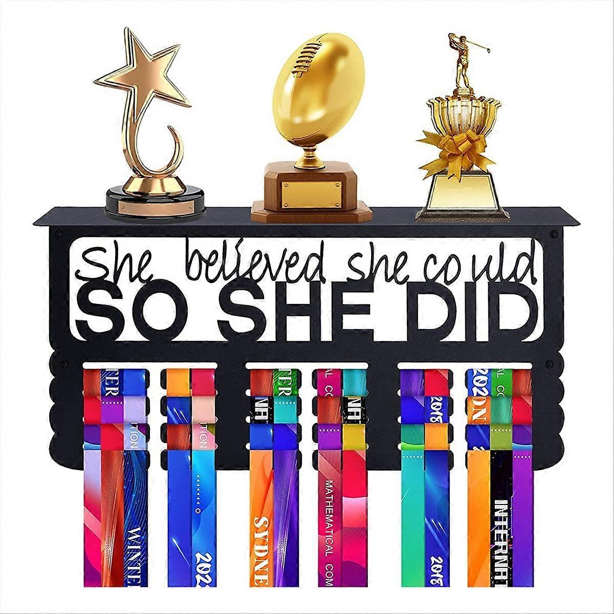 Geben Sie niemals auf Medaillenaufhänger Display mit Regal - einfache Installation, A