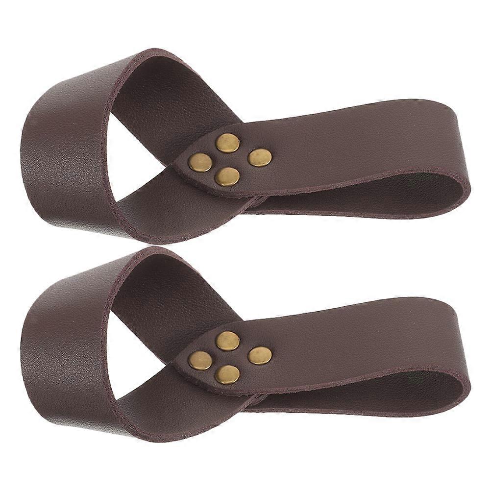 Stage Performance PU Sword Holder for Protecting Use 2Pcs Brown